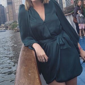 Dark Teal Wrap Dress